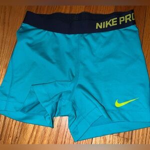 Nike Pro Turquoise Athletic Shorts